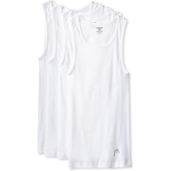 HEAD Men's 4 Pack Athletic Fit Ribbed Tank, White, Medium (White, X-Large)  at Amazon Men's Clothing store