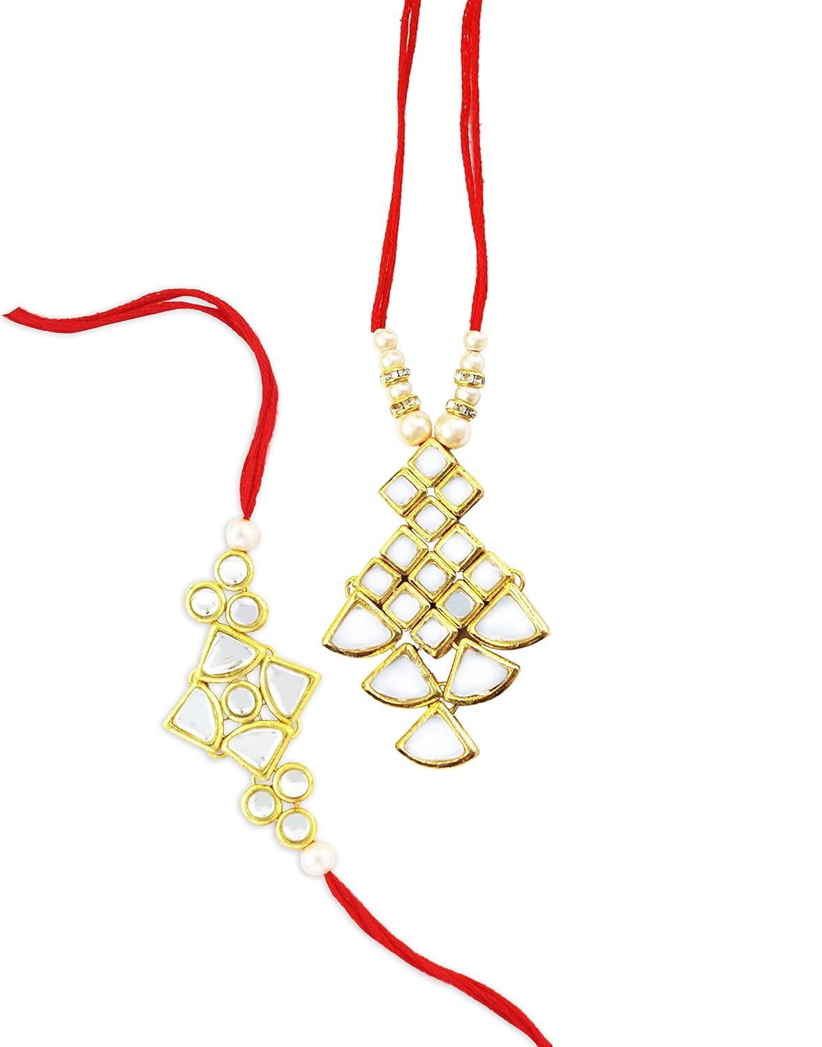 karatcart goldplated kundan rakhi for brother and bhabhi