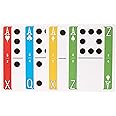 Flex Deck All in One Games Playing Cards White Box, 4 Color Border, Double Nine Dominoes, Letter Games, Unique Card Games for Families, Travelers, Campers, Educators and Others.
