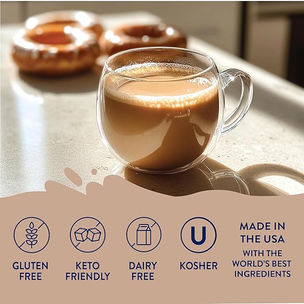 JORDAN’S SKINNY MIXES SUGAR FREE COFFEE SYRUP, GLAZED DONUT COFFEE FLAVORING SYRUP, ZERO CALORIE DRINK MIX FOR LATTES, BAKING OR PROTEIN SHAKE, DAIRY & GLUTEN FREE, KOSHER, 25.4 FL OZ