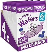 Kiddylicious Blueberry Wafers Gluten Free Dairy Free 6+ Months 4x10 Packs