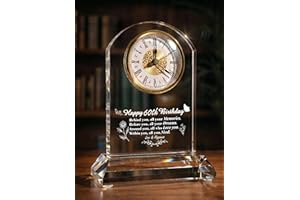 DEEWISH 60th Birthday Gift Quartz Desk Clock – Elegant Home Blessing Decoration for Parents, Grandparents, Friends, Mom, Dad,