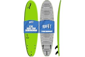 ROCK IT Rock-It 7' SHORTBUS Midsized Soft Top Surfboard, Surf Boards Adults, Innovative Design for Kids and Adults, Tabla de Surf, Beginner Surfboard, Kids Surfboard