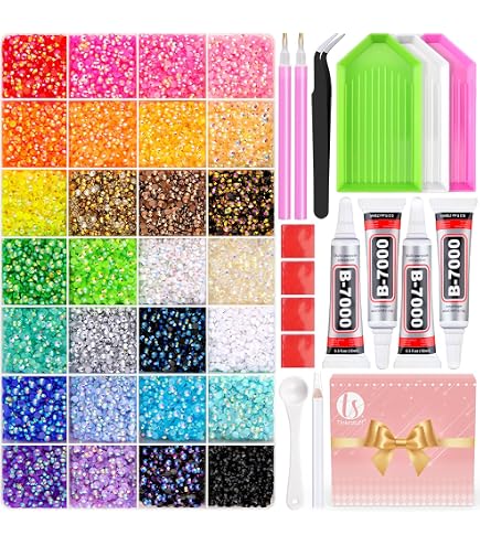 Amazon.com: 32000Pcs Resin Rhinestones for Crafting with Tweezers
