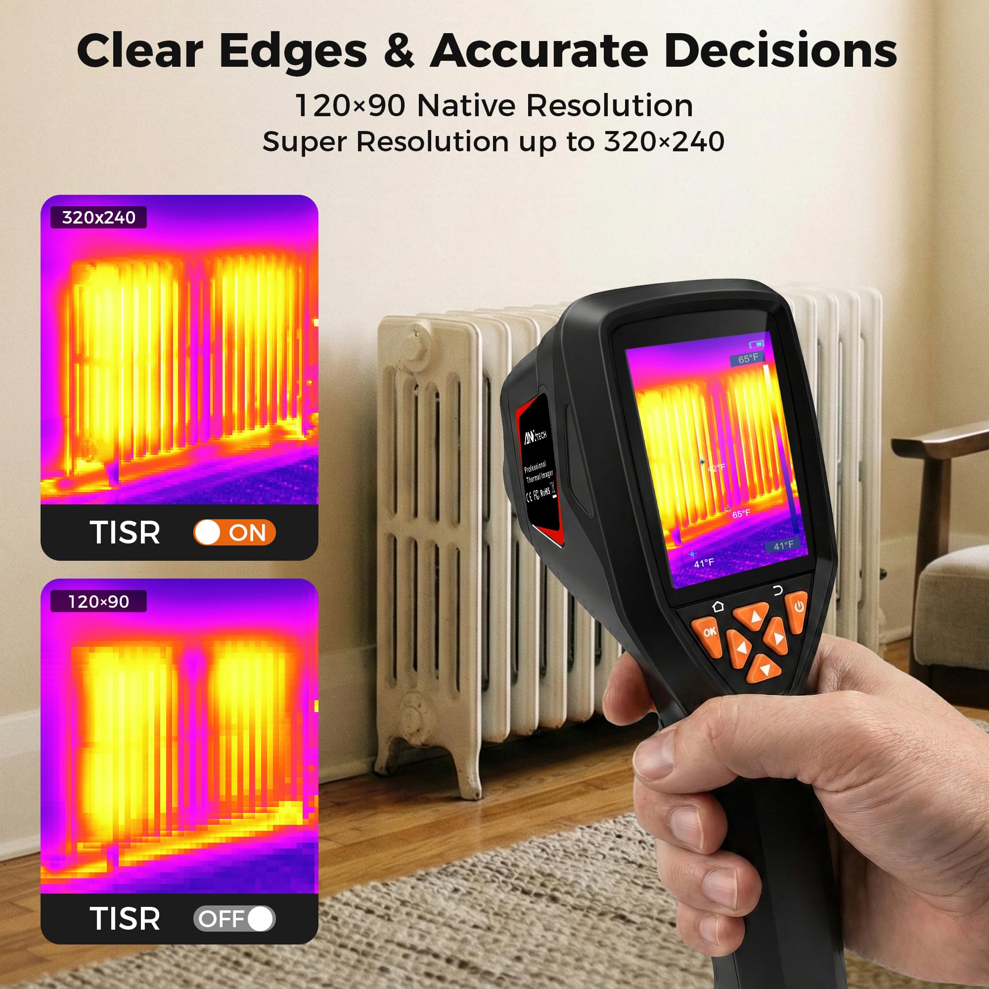 ANXTECH 320x240 Thermal Camera 25Hz Handheld for Leak Detect...