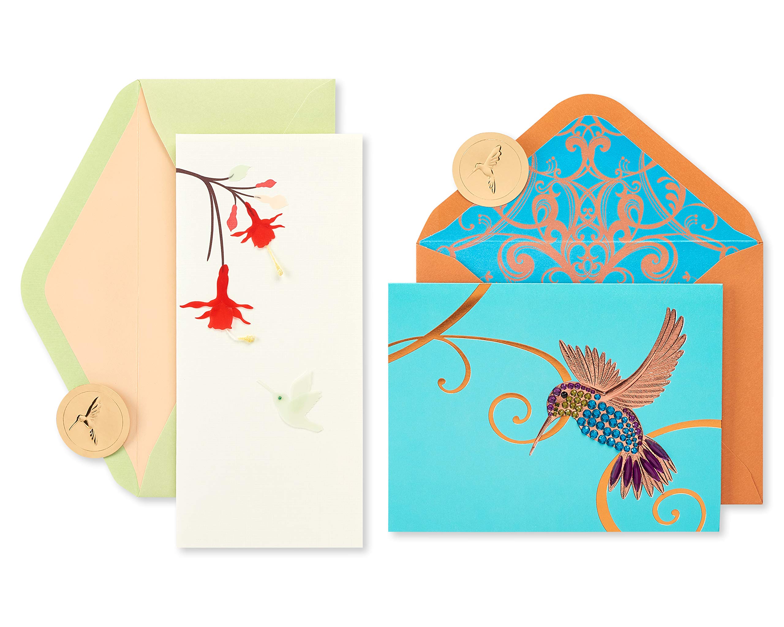 Papyrus Blank Cards with Envelopes, Hummingbirds (2-Count)