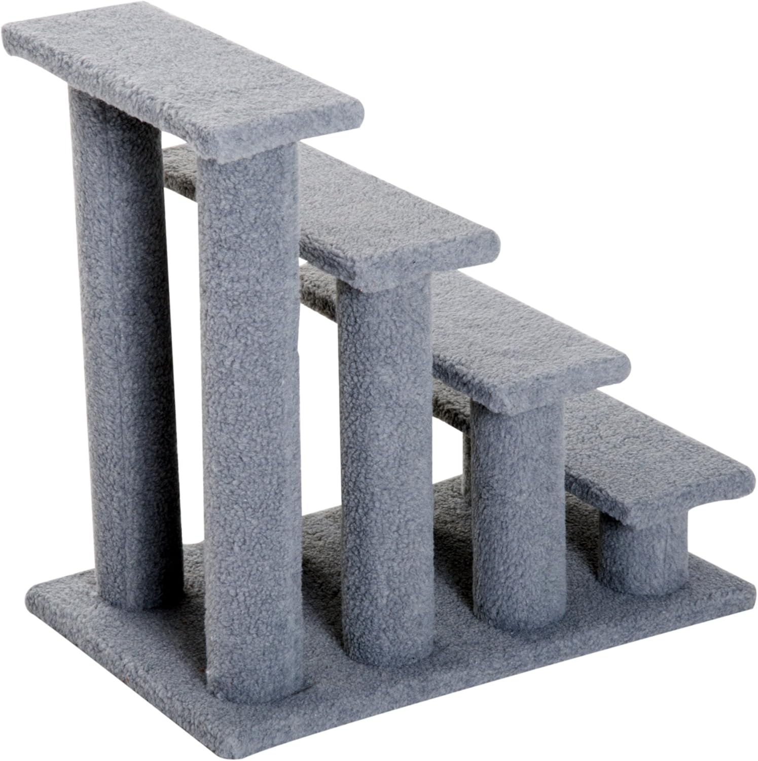 PawHut 25" 4-Step Multi-Level Carpeted Cat Scratching Post Pet Stairs - Grey : Pet Supplies