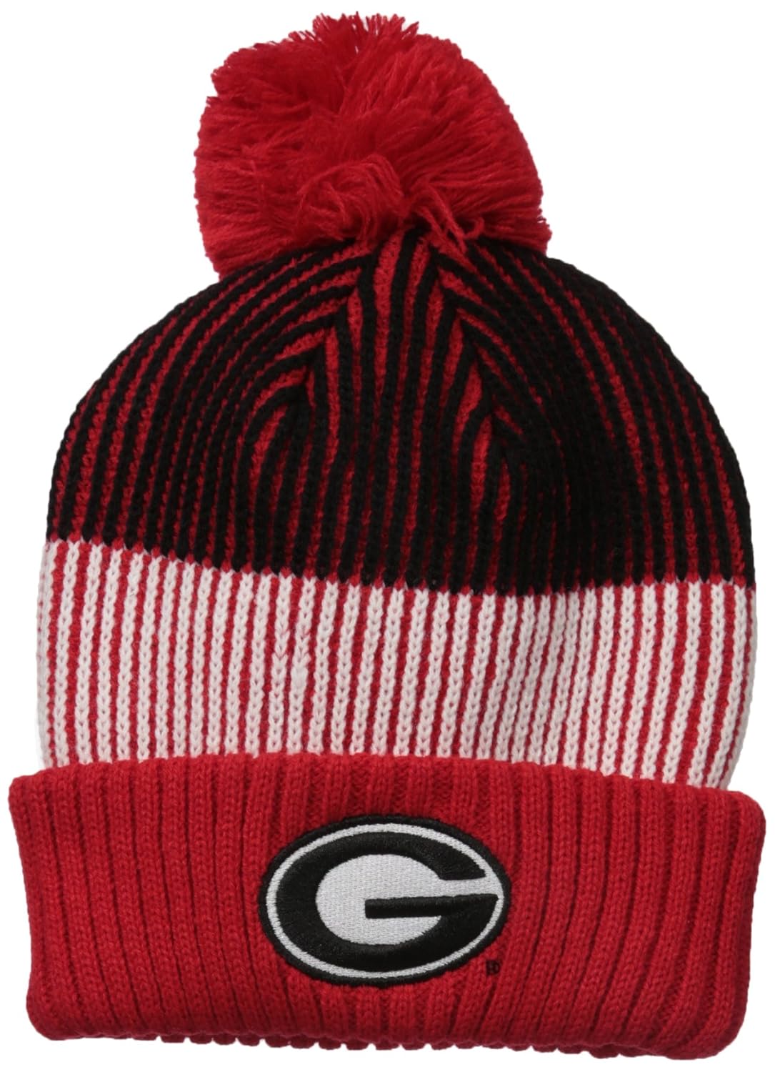 NCAA by Outerstuff NCAA Georgia Bulldogs Youth Boys Team Stripe Cuffed Hat w Pom Multi Youth One Size