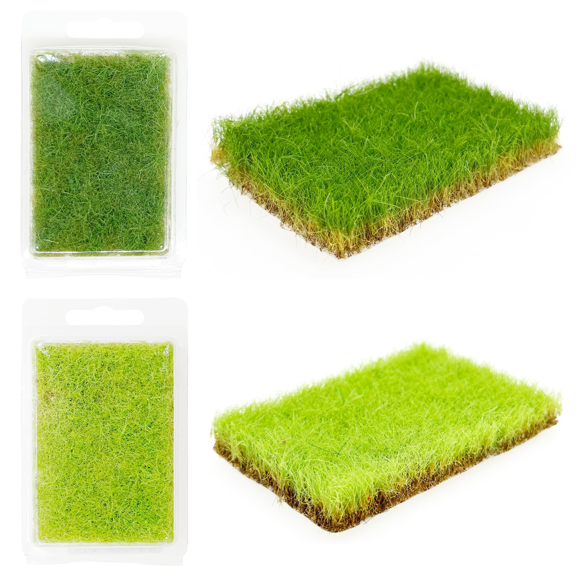 Attuslla 2 PCS Model Grass Tufts Resin Static Scenery Model, Artificial Grass for Building Model, DIY Miniature Train Landscape Terrain Railway Scenery Decorations, Green