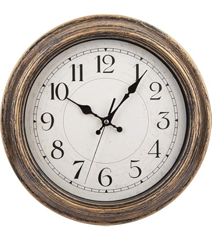 Foxtop Silent Non-Ticking Round Classic Clock Retro Quartz