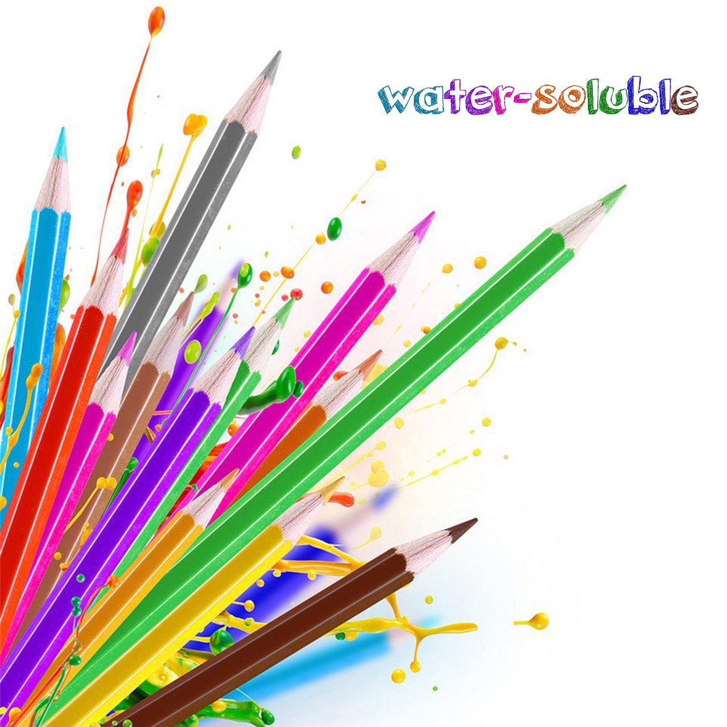 Colored Pencils + Coloring Books , Premium Assorted Oil Based coloring Pencils Set (36 Unique Color) with Thick Cores for Kids & Adults Artwork Coloring, Drawing ,Sketching , Painting