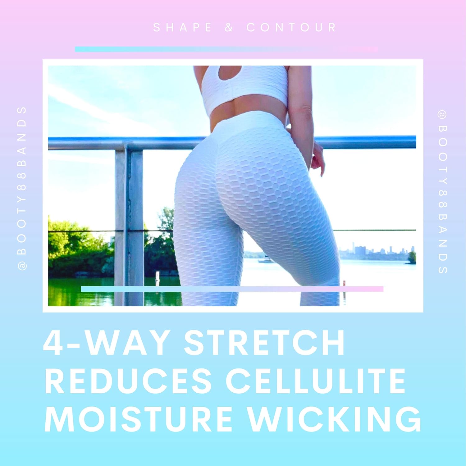 BOOTYBANDS Women's Fitness and Loungewear Honeycomb Exercise Legging: Clothing