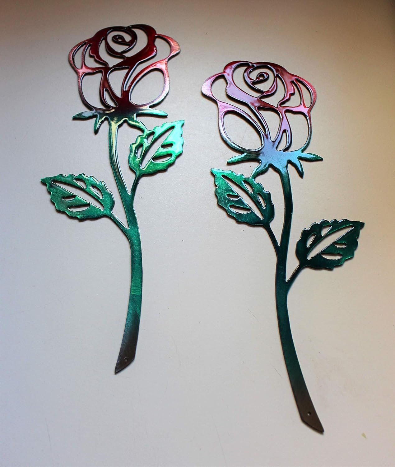Red Rose Metal Wall Art / This 36 x 12 dream art piece is made from a