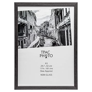 The Photo Album Company Inspire for Business WESA3GRY Bilderrahmen für Urkunden mit Plexiglas 30x42 cm A3 Holz mit Papierüber