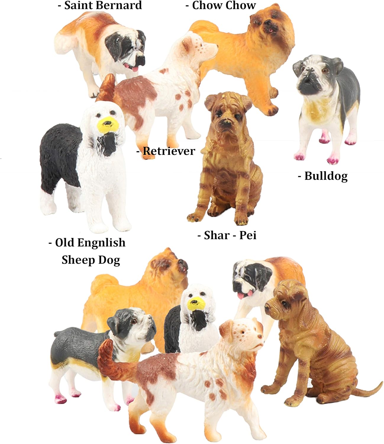 large plastic dog figurines
