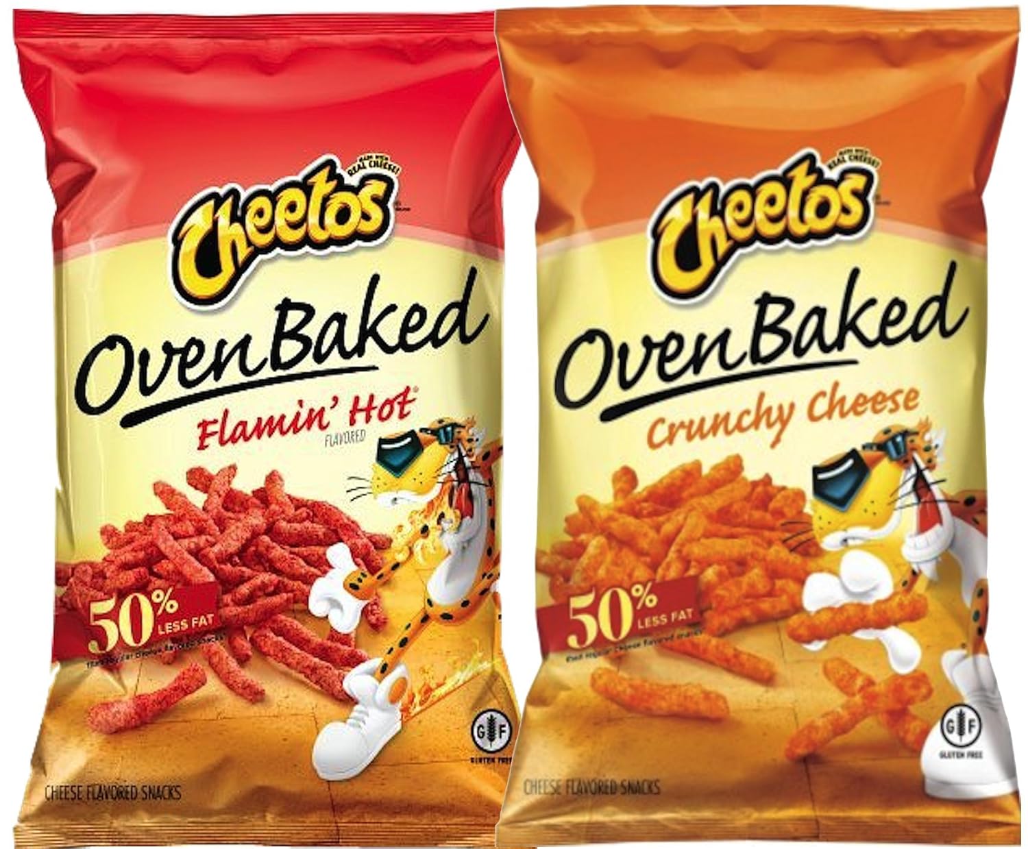 Cheetos Oven Baked Flamin&rsquo; Hot & Cheetos Oven Baked Crunchy Cheese Gluten Free Snacks 7.63 Oz (pack of 2)