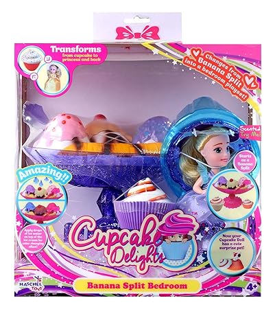Cupcake Suprise 34660 - Spielset Banana Split, mit duftenden Muffin der sich in eine wunderschöne Prinzessin verwandelt, Bana