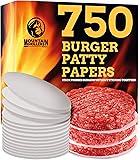 Mountain Grillers Hamburger Patty Paper - Wax Papers to Separate Frozen Pressed Patties - 750 Burger Sheets for Easy Release from Press - Perfect for BBQ