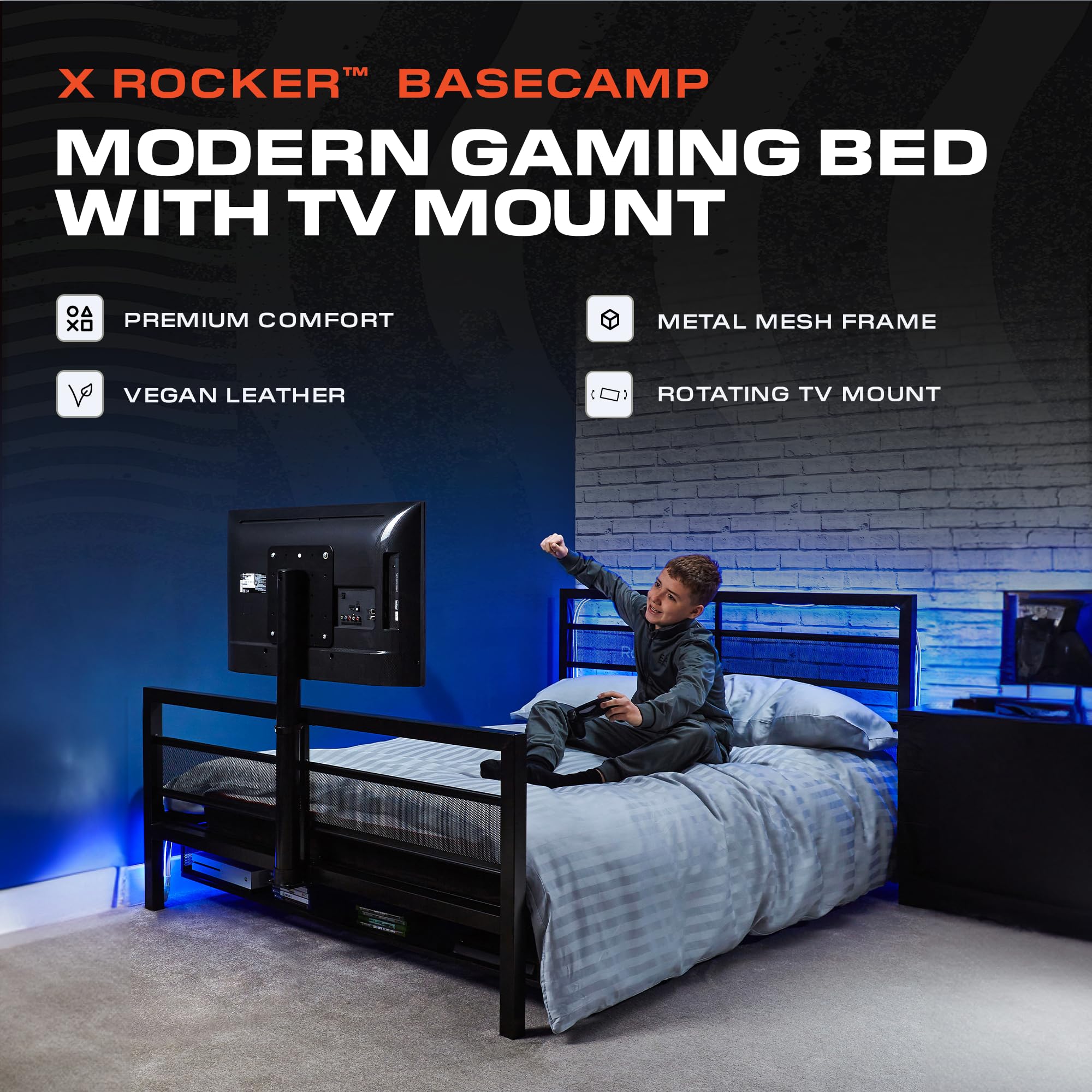 Mua X Rocker Basecamp Full Size Gaming Bed, Rotating TV Mount with