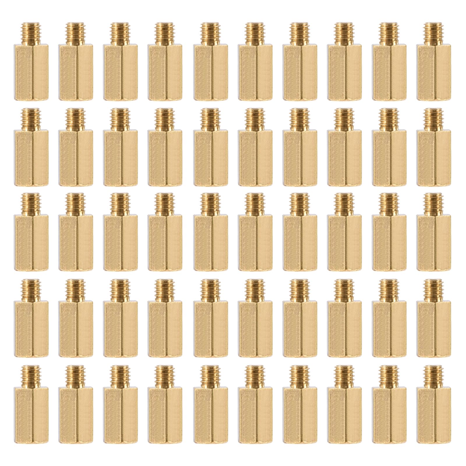 YOKIVE 50 Pcs M3 Standoff Screws, Brass Hex PCB Standoffs, Keep Height Consistent, Great for Motherboard (Gold Tone, 8mm+3mm)