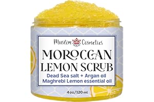 Moroccan Lemon Dead Sea Salt Scrub | Face & Body | Non clogging | Argan oil | Natural exfoliator || Made in Canada - Muslim C