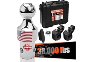 FLEXHITCH Anti-Theft Lock 60692 Puck System Gooseneck Hitch Kit with Suitcase for Silverado 2500/3500HD, Sierra 2500/ 3500HD, Titan XD, Both gooseneck Ball and Satefy Chain Anchors with Locks