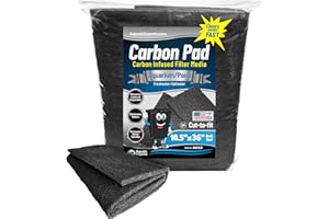 AQUATIC EXPERTS Aquarium Carbon Pad - Cut to Fit Carbon Infused Filter Pad Media for Crystal Clear Fish Tank and Ponds (10.5 Inch Width, 36 Inch Long)