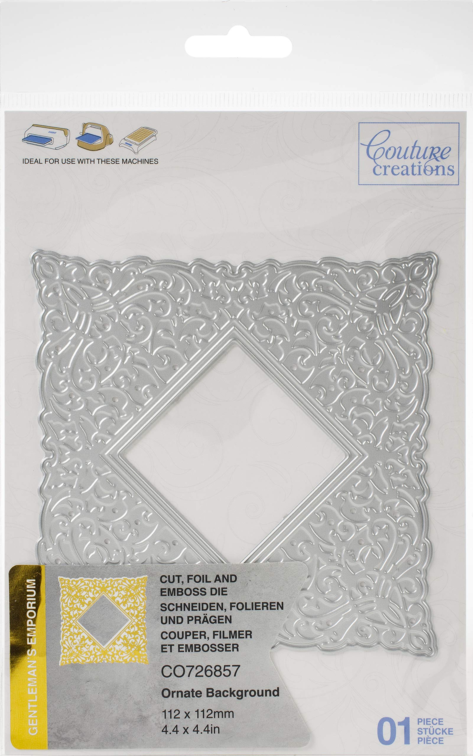 Couture Creations Cut FOIL Emboss Dies BCK, Ornate Background 4.4"X4.4", One Size