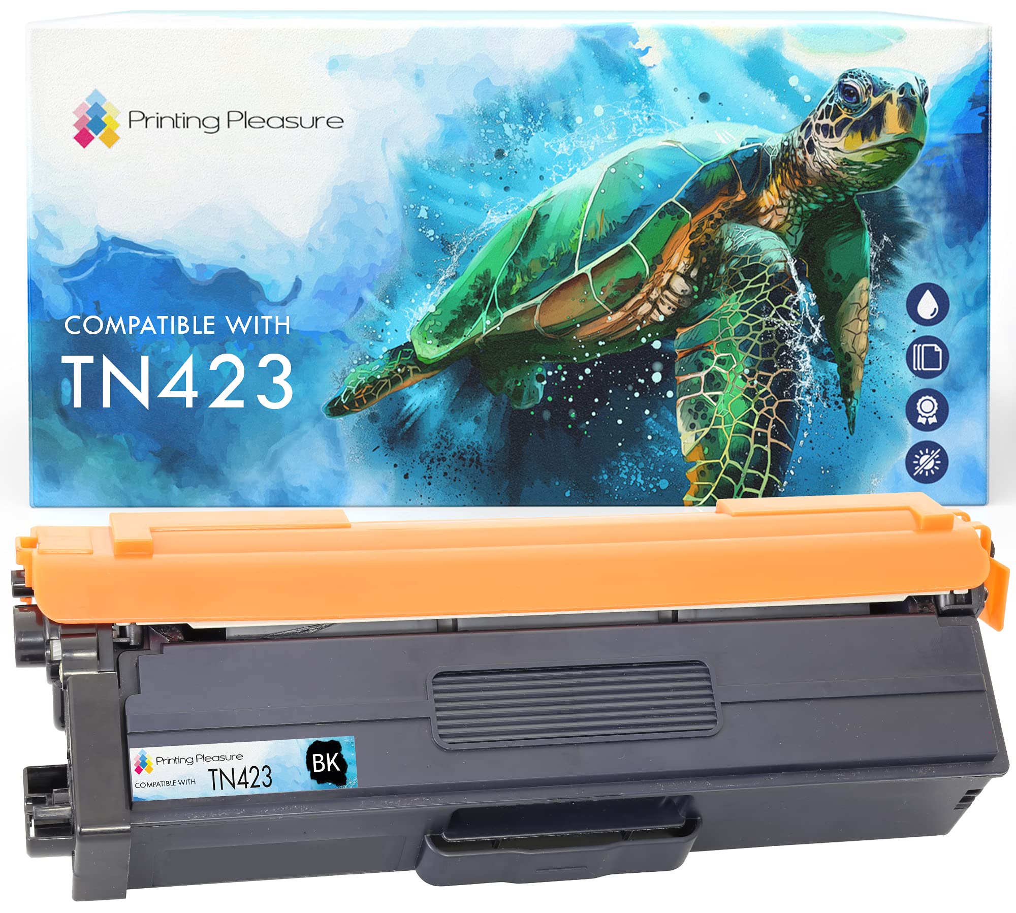 Printing Pleasure TN-423BK Toner Cartridge compatible with Brother MFC-L8690CDW MFC-L8900CDW HL-L8260CDW HL-L8360CDW HL-L9310CDW DCP-L8410CDN DCP-L8410CDW - Black, High Yield (6,500 pages)