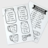 Kitchen Conversion Chart Wall Decor, Metric Measurement Conversion for Cooking, Baking, Fridge Decor, Gallon Quart Pint Cup O