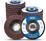 MIDO Professional Abrasive Flap Discs 115mm 20 Pcs 40/60/80/120 Grit Type 27