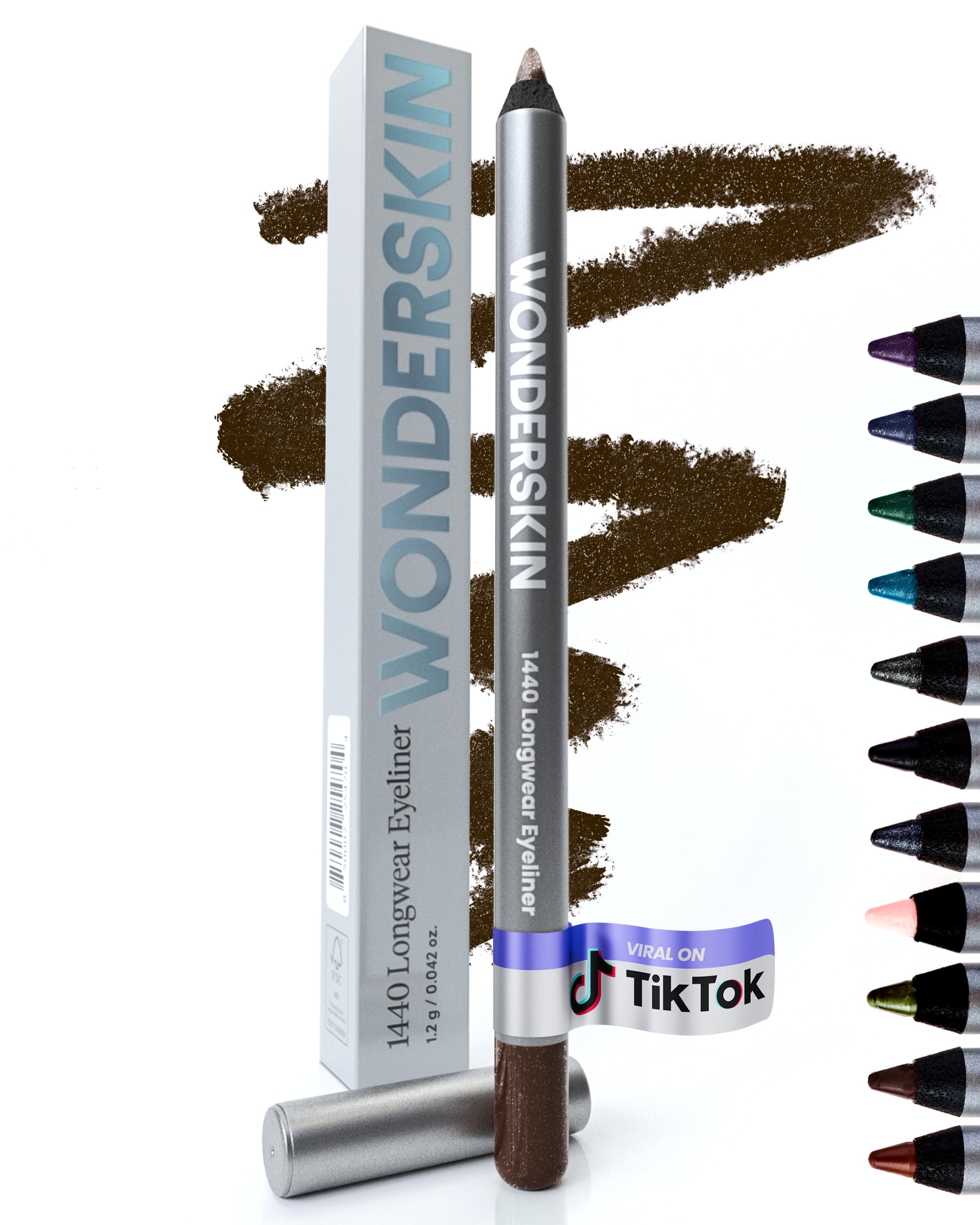 Wonderskin Eyeliner Pencil, 1440 Longwear Brown Glitter Eyeliner Pencil - Waterproof, Sharpenable & Smudge Proof — image 1