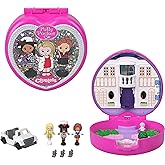 Polly Pocket x Clueless Collector Compact, Micro Dolls and Playset, 5 Themed Accessories Including Toy Car, Cher, Dionne, & Tai