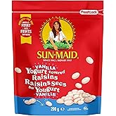 Sun-Maid Vanilla Yogurt Coated Raisins - 200g (Pack Of 1) Resealable Bag - Yogurt Covered Dried Fruit Snack for Lunches and S