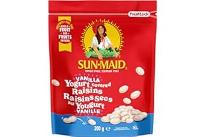 Sun-Maid Vanilla Yogurt Coated Raisins - 200g (Pack Of 1) Resealable Bag - Yogurt Covered Dried Fruit Snack for Lunches and S