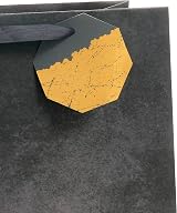 UK Greetings Large Gift Bag Black Design with Gold Crackle Tag view 5