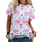 FEMLE Womens Tie Dye Shirt Short Sleeve Crewneck Casual Loose Cute Tops Color-Block Pullover Sweatshirt