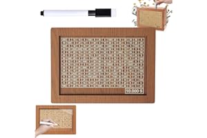 10k Savings Challenge, 2026 New Cash Vault Wooden Savings Box, with Target & Numbers, Cash Vault Wooden Saving Box, 10k Savin