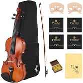 Cecilio 12 Inch Viola Solid Wood Acoustic Viola with Ebony Fittings