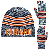 Vintage Classic Skull Cap 3D Embroidery Beanie Cuffed Winter Hat Knit Comes with Warm Gloves Fasion Gifts for Men Women Fans