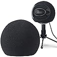 YOUSHARES Snowball Pop Filter - Microphone Windscreen Foam Cover Compatible with Blue Snowball iCE Mic Improve Audio Quality (Black)