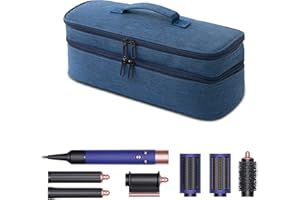 GREENESTA Hair Tools Travel Bag Compatible With Shark Flex Style Attachment, Shark Airwrap Flexstyle, Dyson Airwrap | Travel Case For Sharkflex Styler | Beauty Hair Dryer Attachments Storage (Blue)