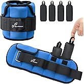Sportneer Upgrade Adjustable Ankle and Wrist Weights for Women and Men 1-7 lbs / 1-10 lbs Set | Comfortable, Secure Fit for Walking, Running, Fitness, Physical Therapy, Home Gym