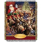 Northwest Polar Express Woven Tapestry Throw Blanket, 48" x 60", Santa Flight