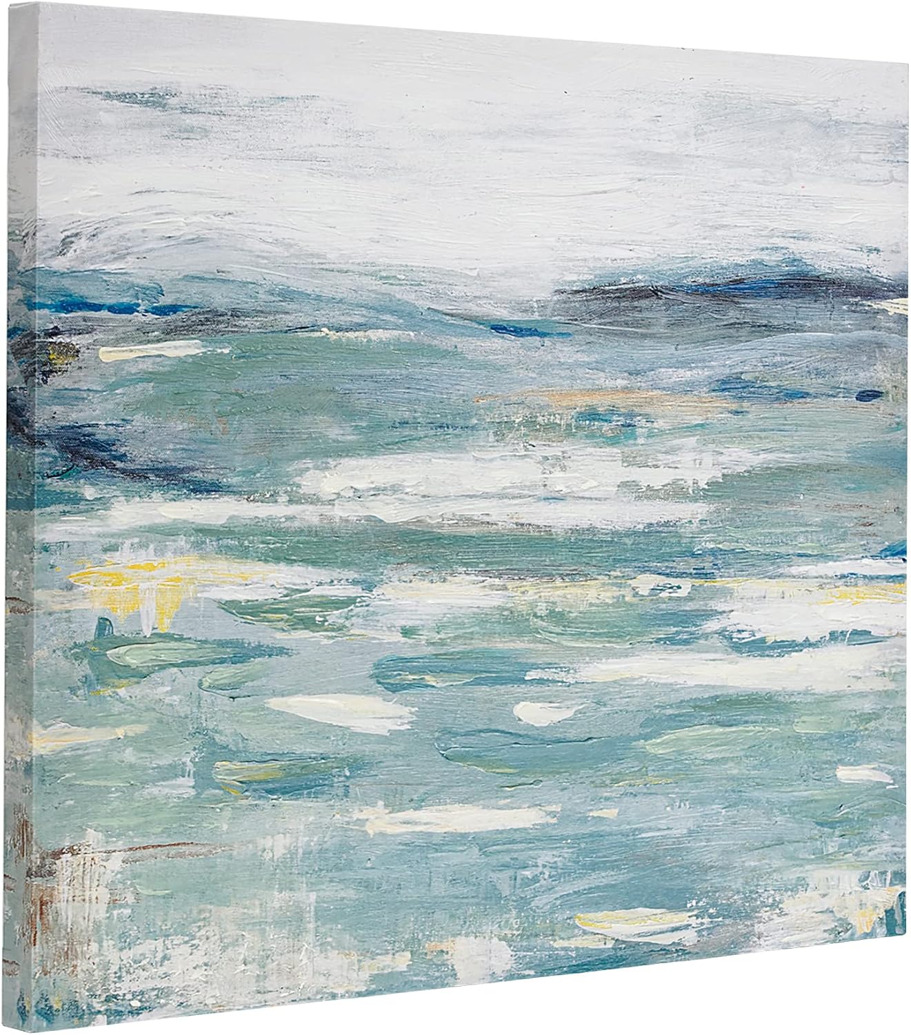 Paintings - ArtbyHannah 24x24 inch Square Abstract Paintings Wall Art for Bedroom, with Impressionism Landscape Artwork and Textured Hand- Painted on Canvas