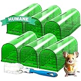 Humane Mouse Traps Indoor, 6 Pack Catch and Release Mice Traps for Home/Outdoor, No Kill Live Mouse Catcher with Clean Brush,