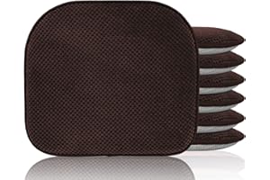 PRONOUS Memory Foam Chair Cushion Tufted U-Shaped Non Slip Washable Set of 2 Chairs Pads Seat Cushion for Home Room Kitchen Dining Office Desk Chairs Brown