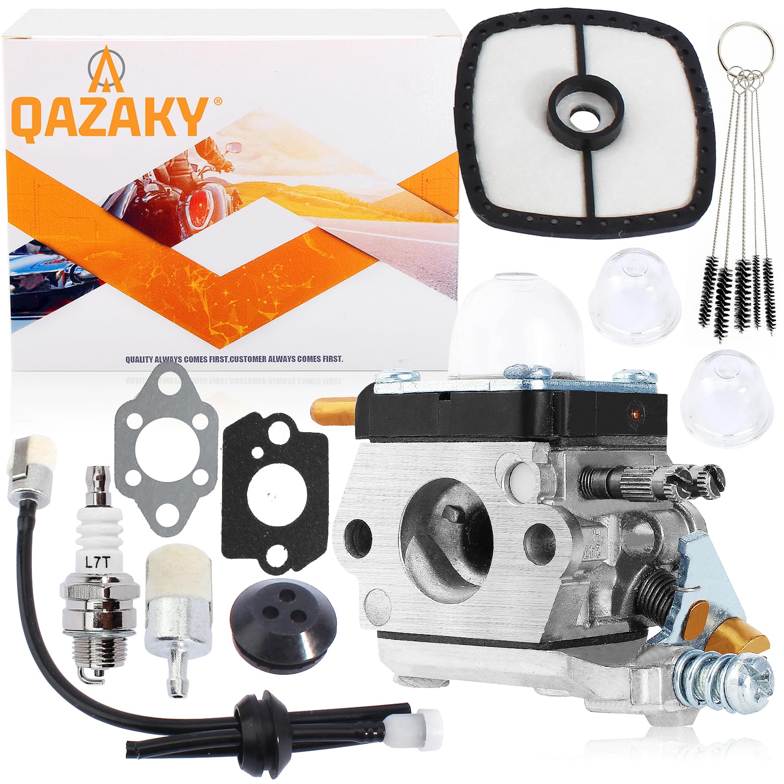 QAZAKY Carburetor Compatible with C1U-K54A Echo 2 Cycle Mantis Tiller String Trimmer 7222 7222E 7222M 7225 7230 7240 7920 7924 TC210 TC2100 LHD1700 HC1500 Cultivator Zama C1U-K17 K27 K27A K46 K54 K82
