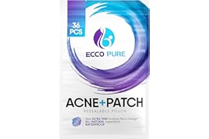 ECCO PURE Pimple Patches for Face Acne (36 Count) - Advanced Hydrocolloid Technology for Targeted Blemish Spot Treatment - Gentle, Breathable Patches for Clearer Skin Overnight - Non-Drying Formula