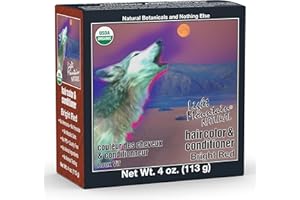Light Mountain Henna Hair Color & Conditioner - Bright Red Hair Dye for Men/Women, Organic Henna Leaf Powder and Botanicals, Chemical-Free, Semi-Permanent Hair Color, 4 Oz